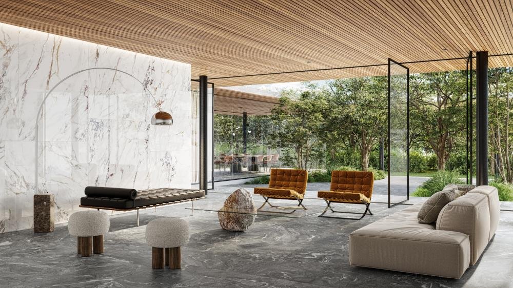 Pioneira na tecnologia de impressão mineral, a Roca Cerámica surpreende ao levar a experiência sensorial para os porcelanatos