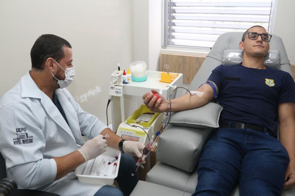 Guarda Municipal realiza ação coletiva de doação de sangue em PG