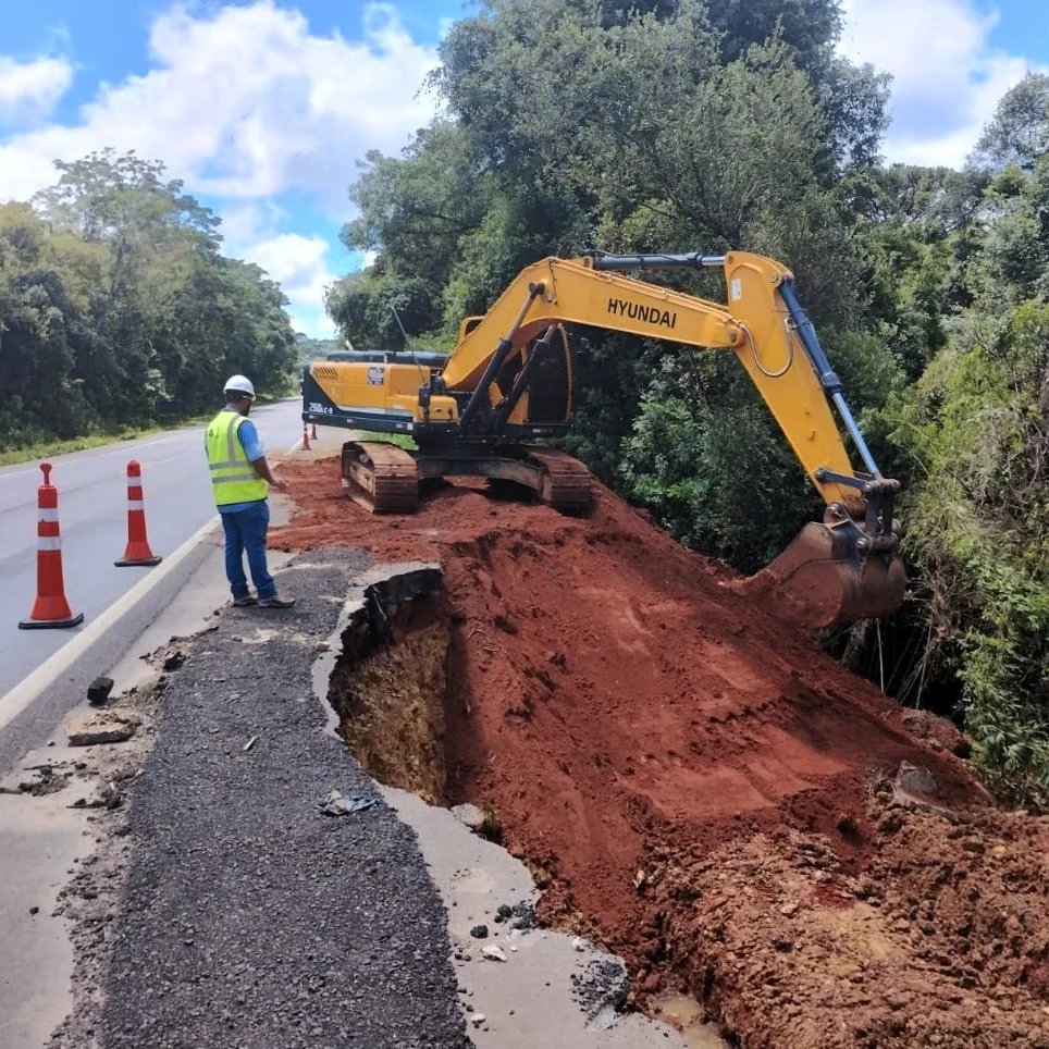 Obras da Via Araucária de recuperação viária prosseguem nesta semana