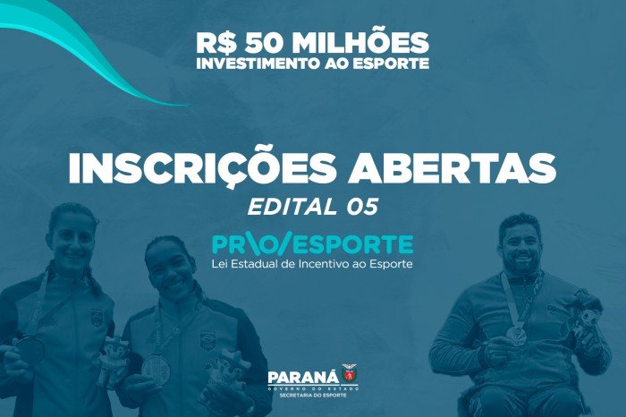 Abertas as inscrições para o edital que destina R$ 50 milhões a projetos esportivos