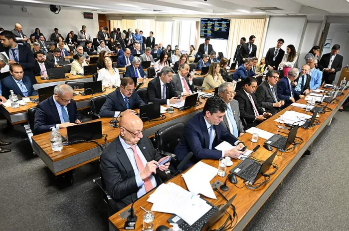 Senadores durante a sabatina de indicados para a CNJ e a ANPD nesta quarta-feira - Foto: Edilson Rodrigues/Agência Senado